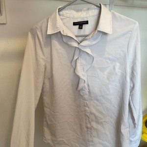 banana republic white button down blouse collared size XS P good condition